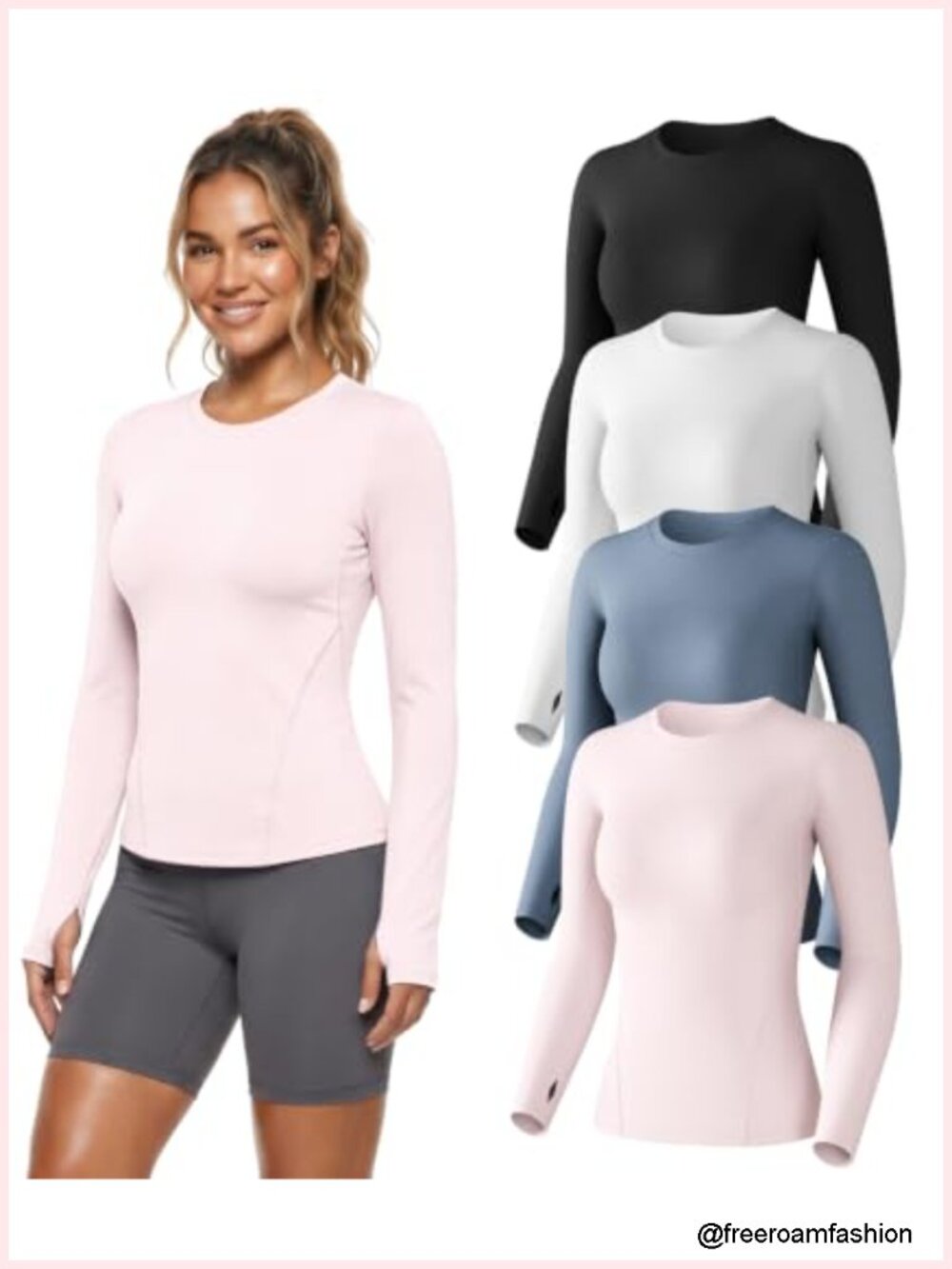 Women's UPF 50+ Long Sleeve Compression Shirts 4-Pack, Quick Dry Athletic - Picture 1 of 6